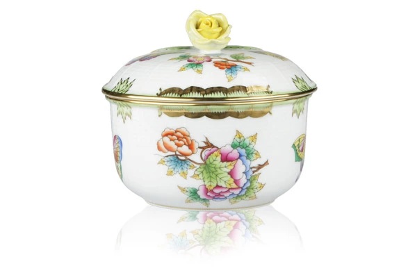 Сахарница Herend Виктория 300 мл, с розой