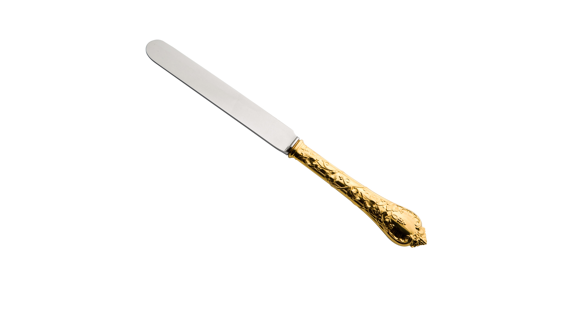 Нож столовый Odiot Демидофф 26,4 см, серебро 925 с позолотой
