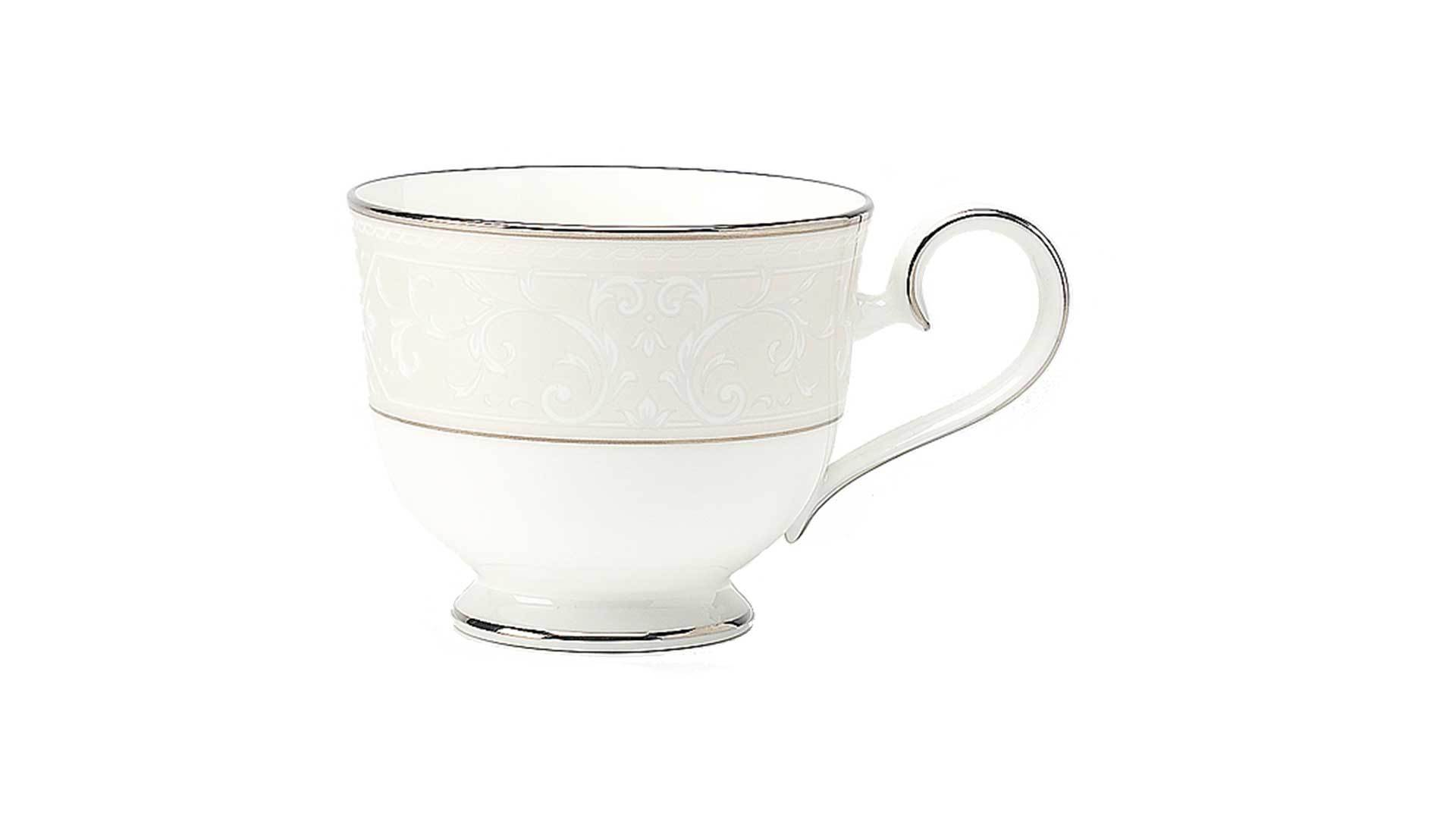 Чашка чайная Noritake Монтвейл Платиновый кант 200 мл, фарфор костяной