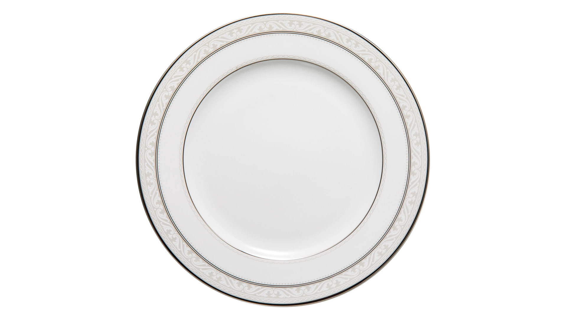 Тарелка пирожковая Noritake Монтвейл Платиновый кант 16,5 см, фарфор костяной