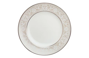Тарелка закусочная Noritake Монтвейл Платиновый кант 21 см, фарфор костяной