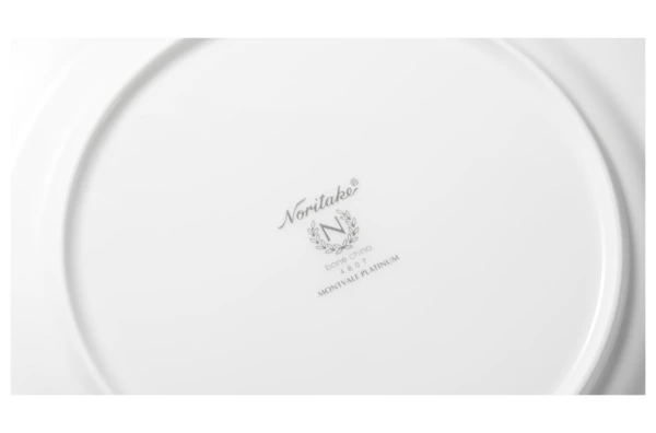 Тарелка закусочная Noritake Монтвейл Платиновый кант 21 см, фарфор костяной