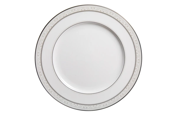 Тарелка обеденная Noritake Монтвейл Платиновый кант 27 см, фарфор костяной