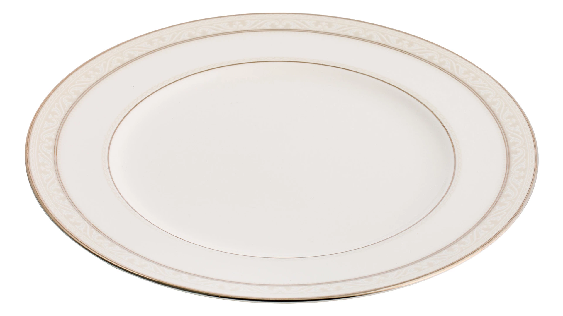 Тарелка обеденная Noritake Монтвейл Платиновый кант 27 см, фарфор костяной
