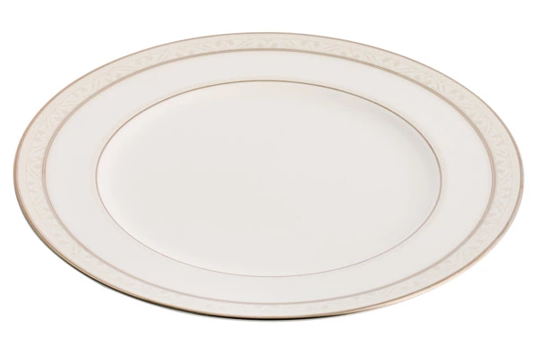 Тарелка обеденная Noritake Монтвейл Платиновый кант 27 см, фарфор костяной