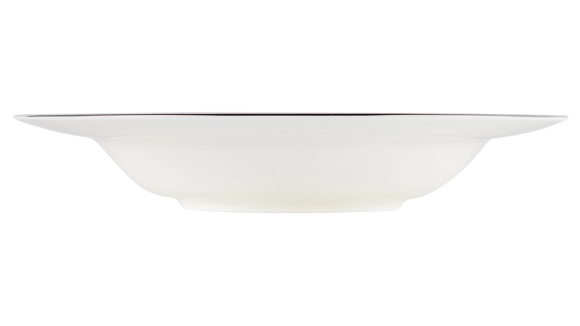 Тарелка суповая Noritake Монтвейл Платиновый кант 21 см, фарфор костяной