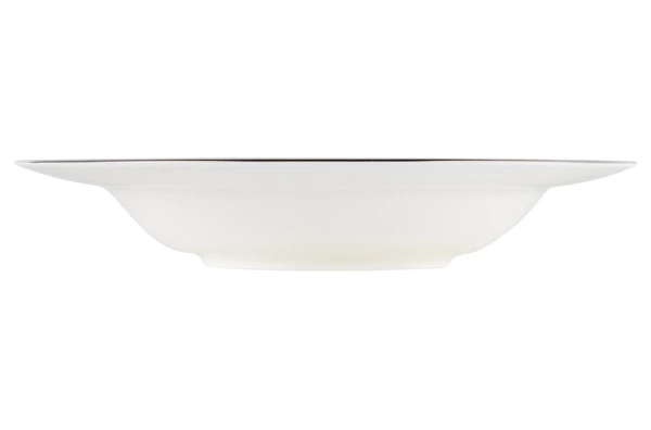 Тарелка суповая Noritake Монтвейл Платиновый кант 21 см, фарфор костяной