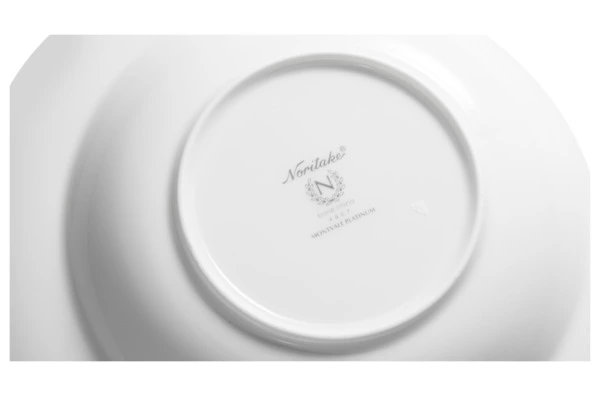 Тарелка суповая Noritake Монтвейл Платиновый кант 21 см, фарфор костяной