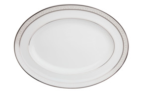 Блюдо овальное Noritake Монтвейл Платиновый кант 31 см, фарфор костяной
