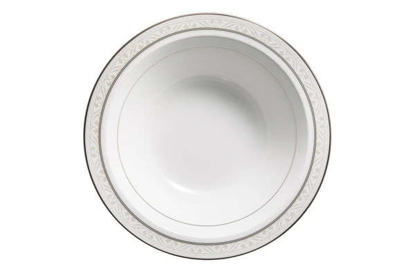 Салатник круглый Noritake Монтвейл Платиновый кант 24,5 см, фарфор костяной