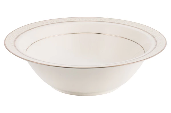 Салатник круглый Noritake Монтвейл Платиновый кант 24,5 см, фарфор костяной