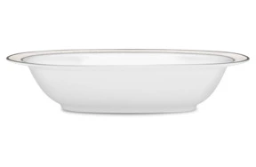 Салатник овальный Noritake Монтвейл Платиновый кант 26 см, фарфор костяной