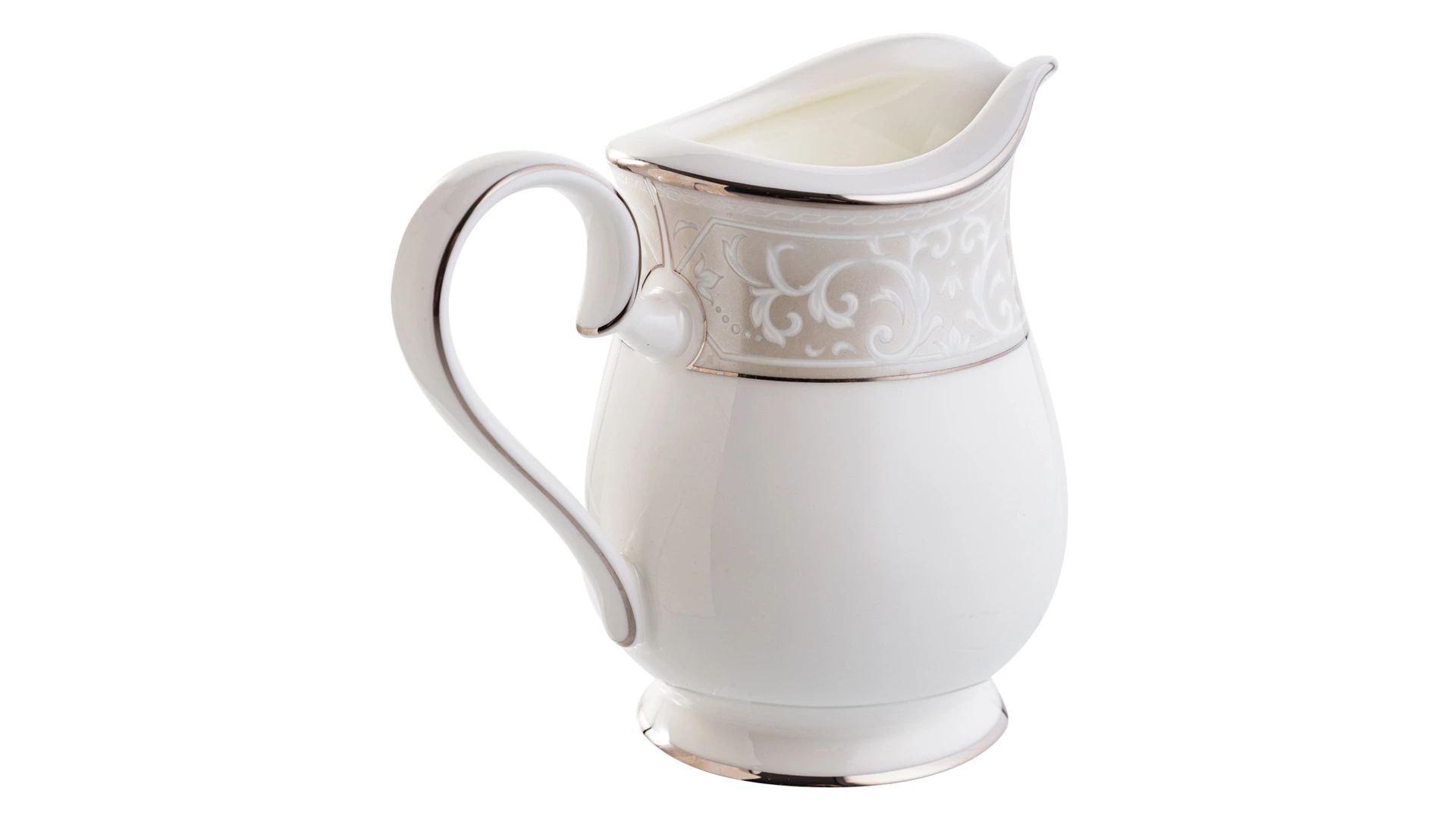 Молочник Noritake Монтвейл Платиновый кант 220 мл, фарфор костяной