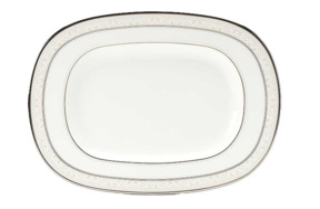 Селедочница Noritake Монтвейл Платиновый кант 22,5 см, фарфор костяной