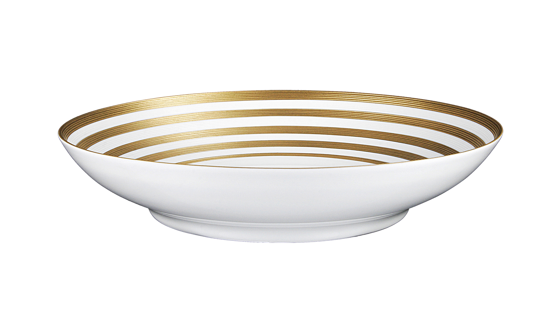 Тарелка суповая JL Coquet Хемисфер Узкие полосы, золотые 19,5 см