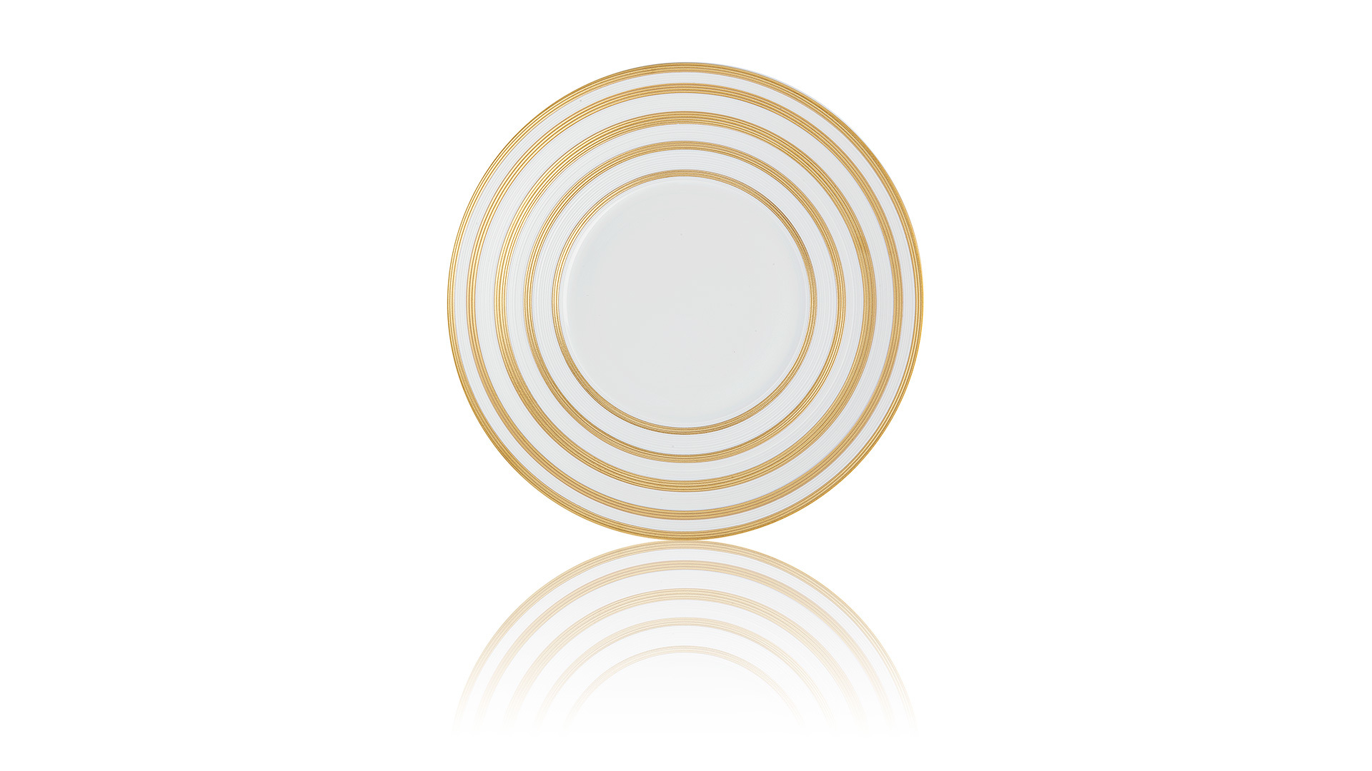 Тарелка закусочная JL Coquet Хемисфер Узкие полосы, золотые 21 см