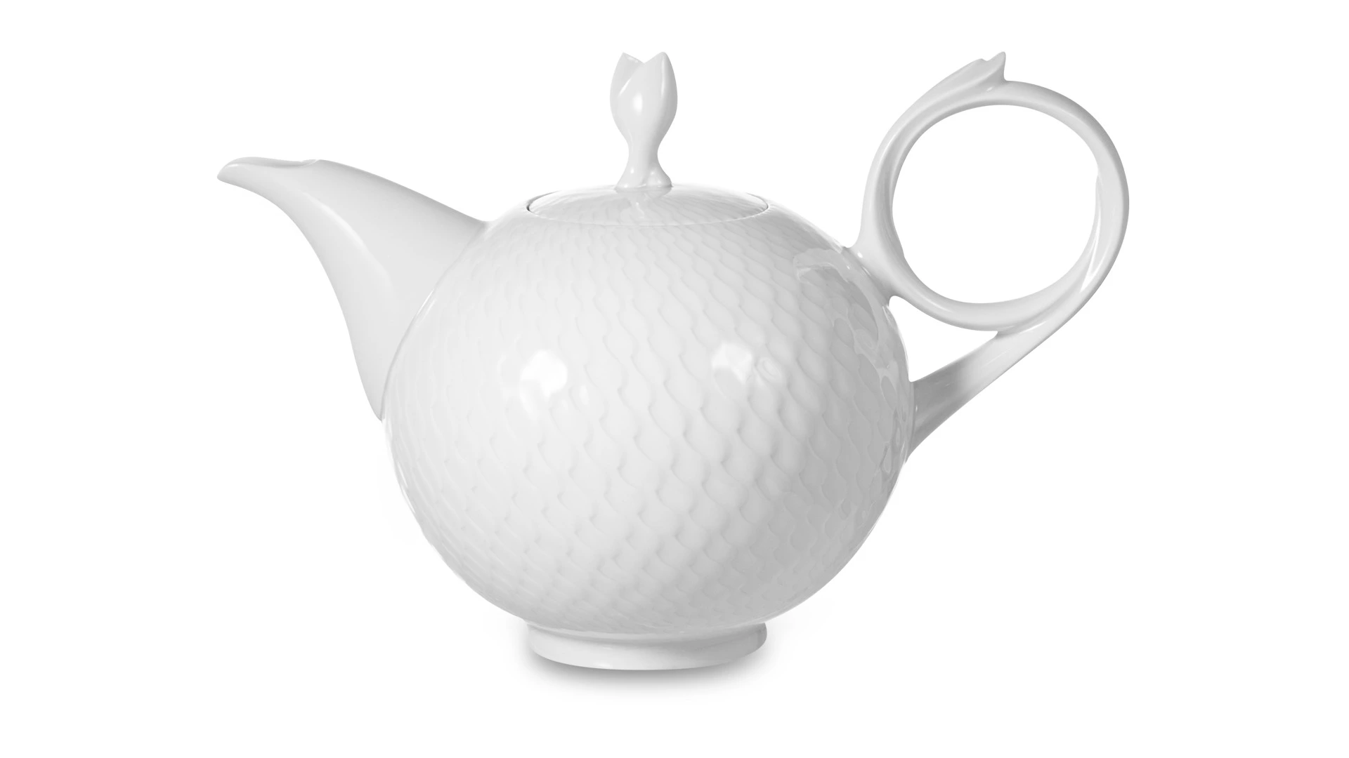 Чайник заварочный Meissen Игра волн, рельеф, белый 1,05 л