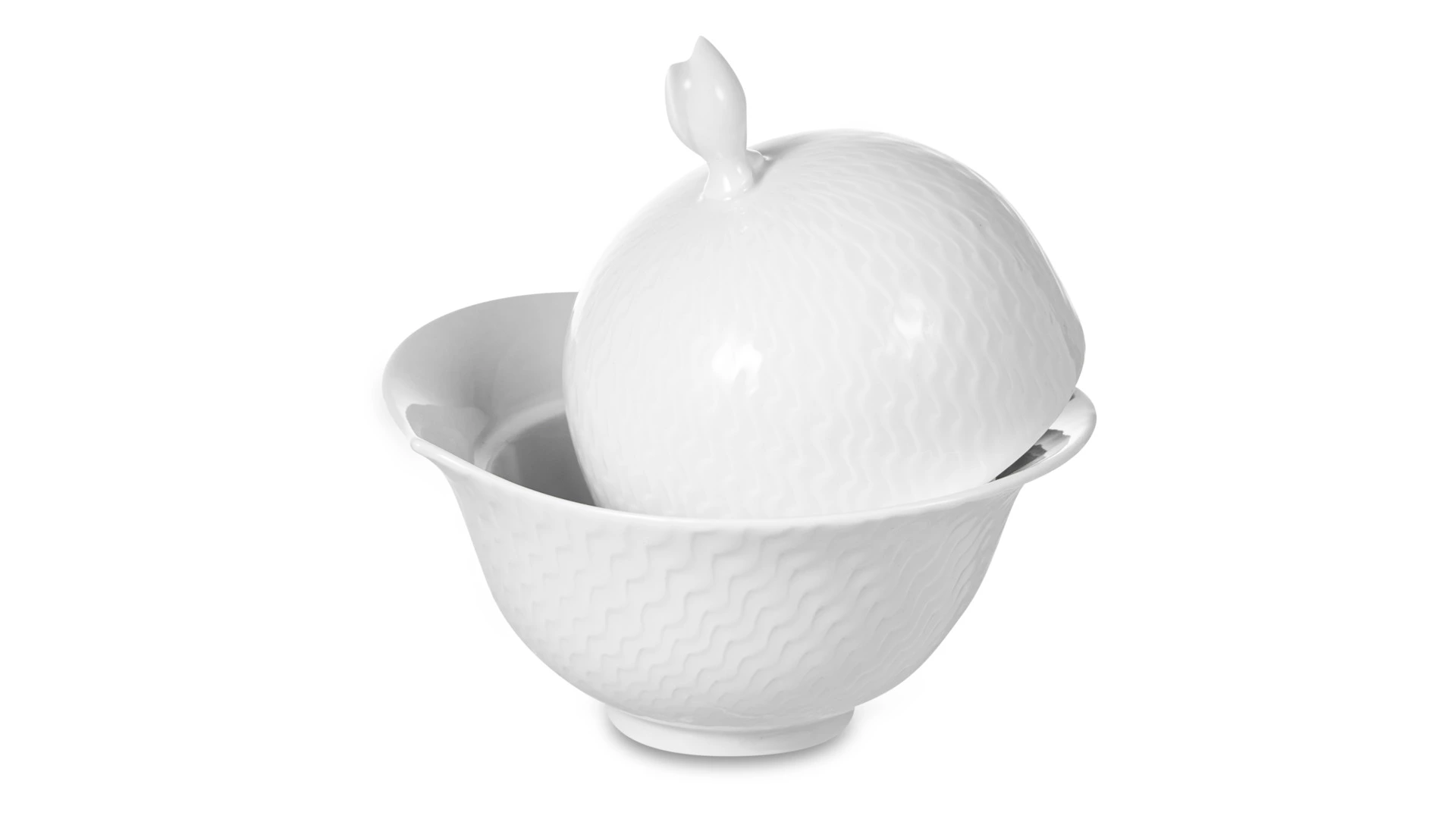 Сахарница Meissen Игра волн, рельеф 200 мл, фарфор, белая