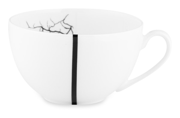 Чашка чайно-кофейная с блюдцем Dibbern Черный лес Белый декор 250 мл