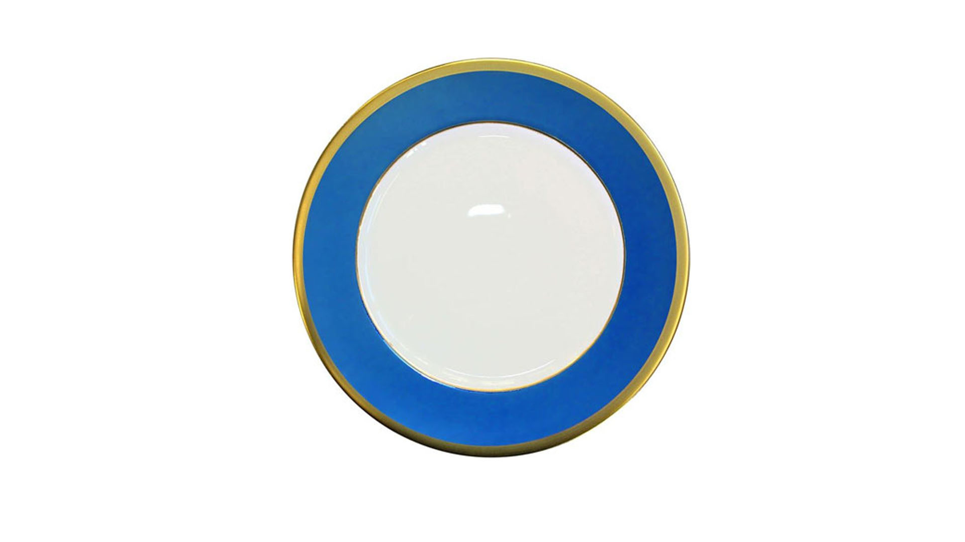 Тарелка обеденная 28см "Китайский лак, золотой кант" (голубой)