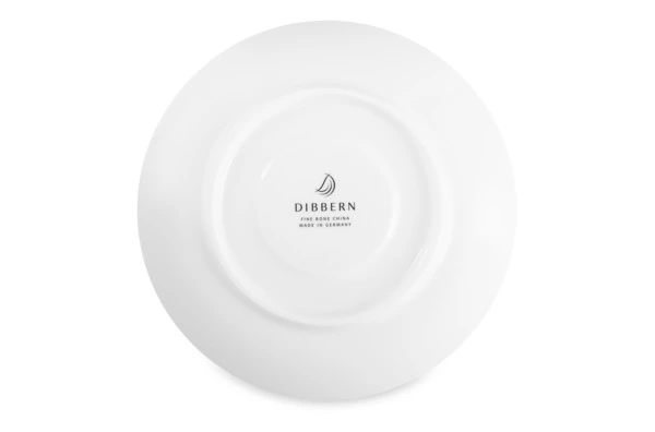 Блюдце для чашки чайно-кофейной Dibbern Белый декор 15 см, фарфор костяной