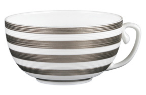 Чашка для завтрака JL Coquet Хемисфер Узкие полосы, платиновые 400 мл