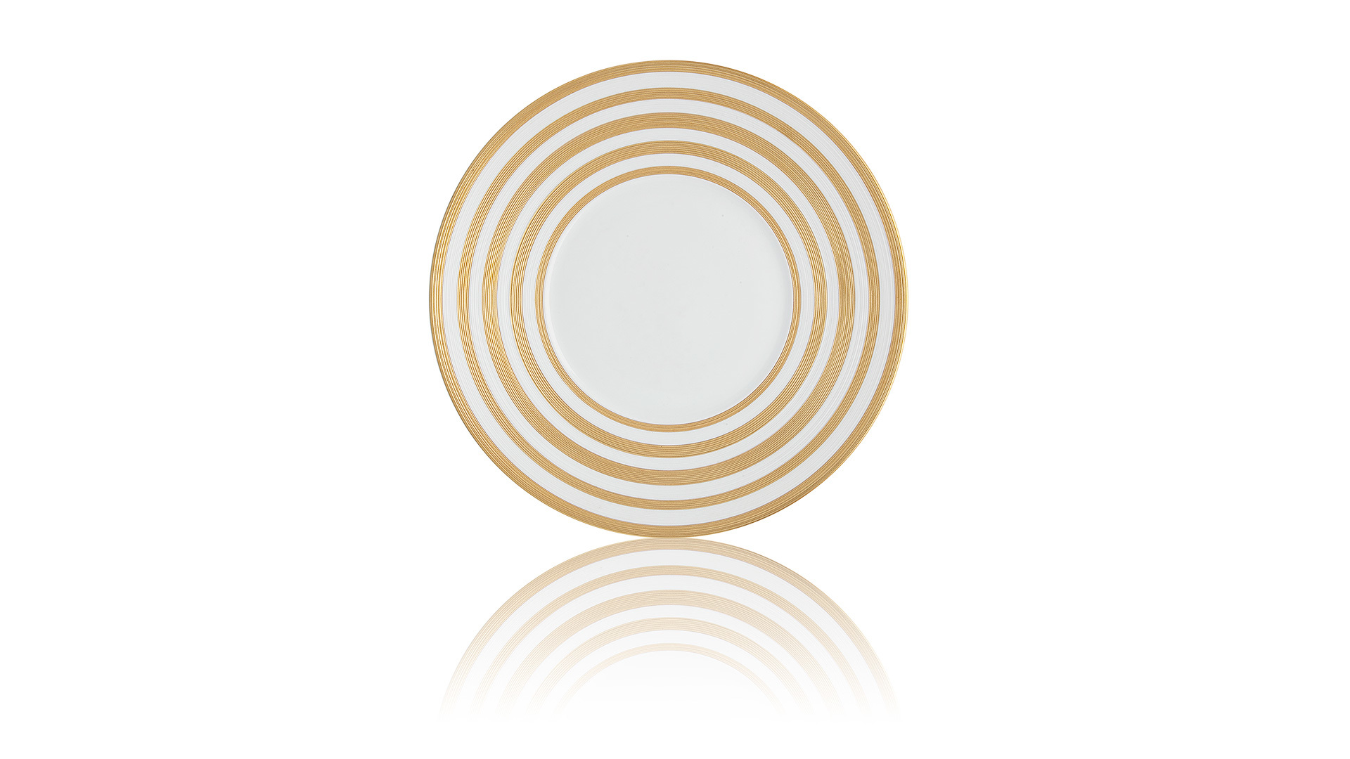 Тарелка подстановочная JL Coquet Хемисфер Узкие полосы, золотые 31 см
