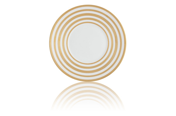 Тарелка обеденная JL Coquet Хемисфер Узкие полосы, золотые 26 см