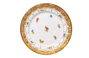 Тарелка десертная Meissen 19 см Форма - Икс, россыпь цветов