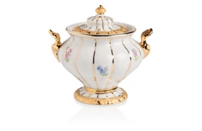Сахарница Meissen 13,5 см Форма - Икс, россыпь цветов
