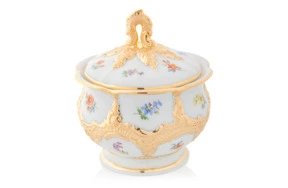 Сахарница Meissen 10 см Форма - Б, россыпь цветов