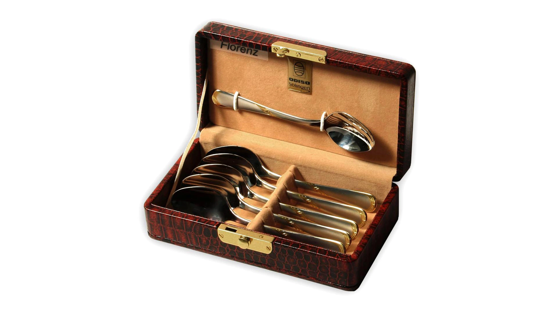 Набор кофейных ложек Odiso Solingen Florenz, 6 шт, сталь нержавеющая, позолота, п/к