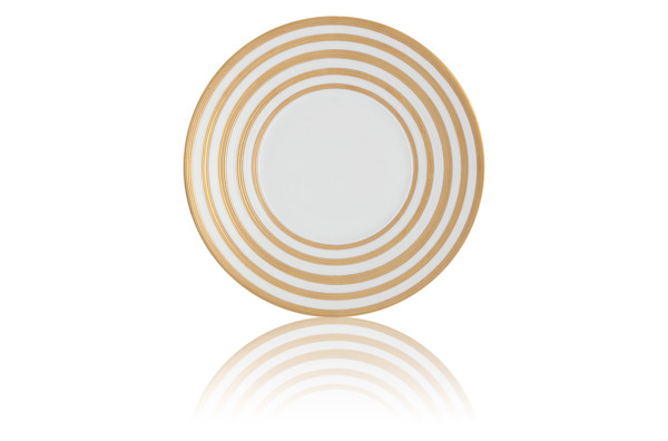 Тарелка десертная JL Coquet Хемисфер Узкие полосы, золотые 19 см