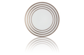 Блюдо круглое JL Coquet Хемисфер Узкие полосы, платиновые 32 см