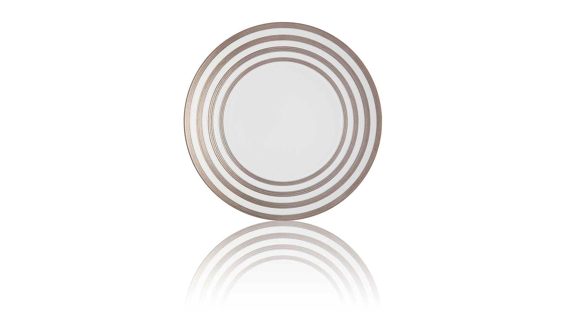 Блюдо круглое JL Coquet Хемисфер Узкие полосы, платиновые 19 см