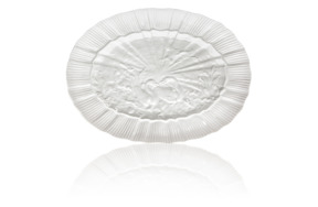 Блюдо овальное Meissen Лебединый сервиз 30 см, белый рельеф