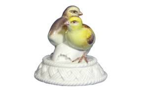 Фигурка Meissen Два цыпленка, Пауль Хельмиг 4,8 см, 1900г