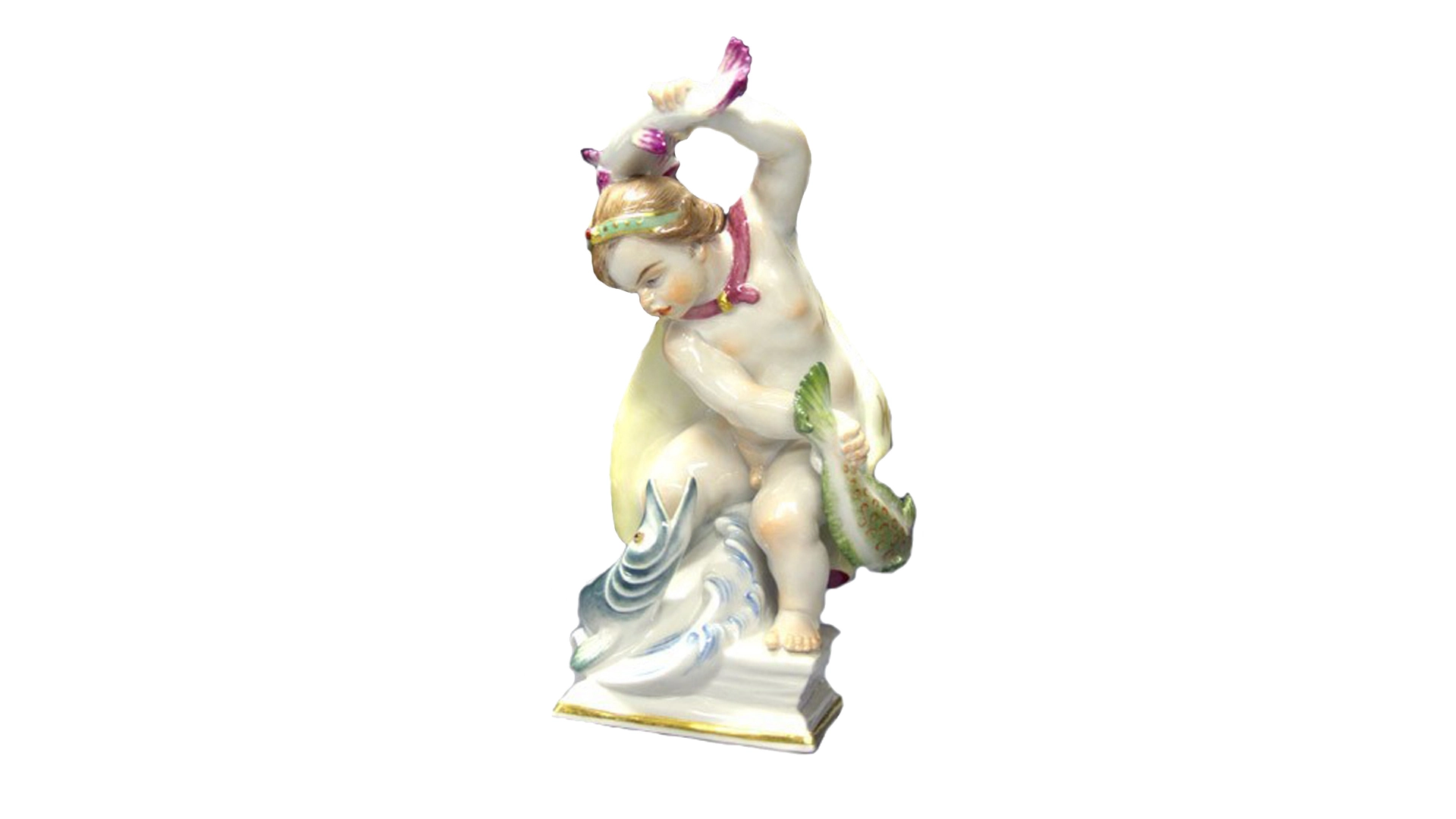Фигурка Meissen 13,5 см Знак зодиака Рыбы, Хайнрих Тайн, 1947г