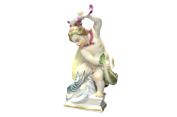 Фигурка Meissen 13,5 см Знак зодиака Рыбы, Хайнрих Тайн, 1947г
