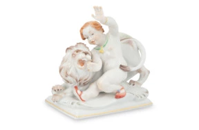 Фигурка Meissen 14 см Знак Зодиака Лев, Хайнрих Тайн, 1947г