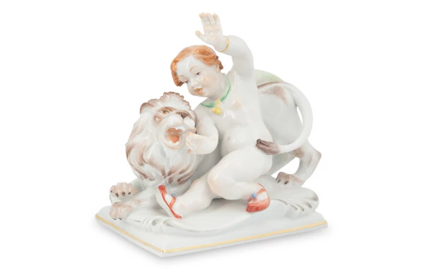 Фигурка Meissen 14 см Знак Зодиака Лев, Хайнрих Тайн, 1947г