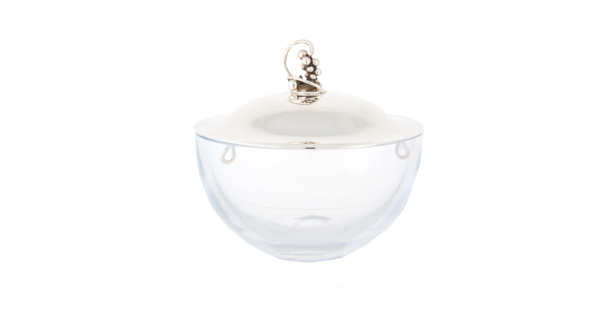 Чаша хрустальная с серебряной крышкой Robbe&Berking (серебро 925)