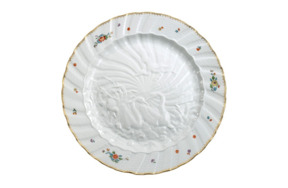 Тарелка обеденная Meissen 28 см Лебединый сервиз, индийские цветы