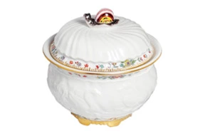 Сахарница Meissen 10,5 см Лебединый сервиз, индийские цветы
