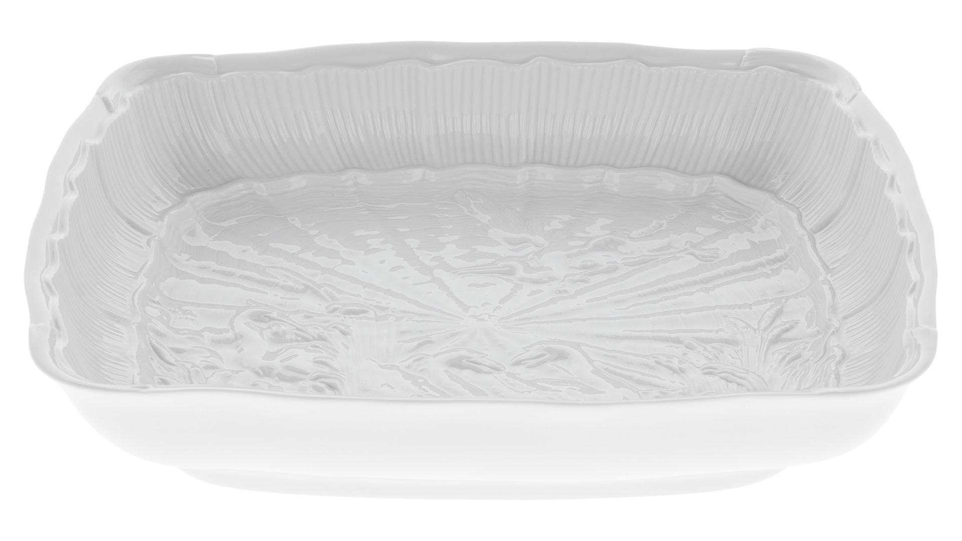 Блюдо прямоугольное Meissen Лебединый сервиз 26,5 см, белый рельеф