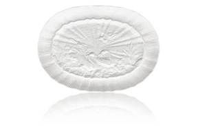 Блюдо овальное Meissen Лебединый сервиз 34 см, белый рельеф