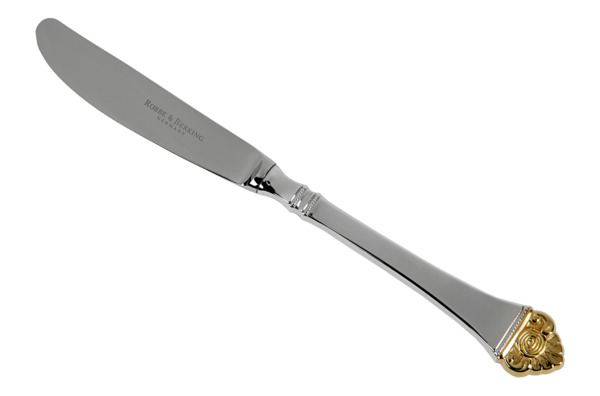 Нож для масла Robbe&Berking Розенмустер 18,8 см, серебро 925+позолота