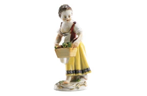 Фигурка Meissen 14,5 см Девочка с корзинкой овощей, И-ИКэндлер,1740г, пара к 60334