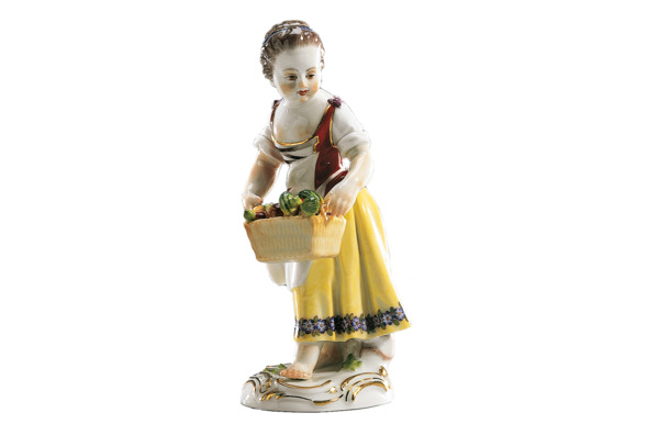 Фигурка Meissen 14,5 см Девочка с корзинкой овощей, И-ИКэндлер,1740г, пара к 60334