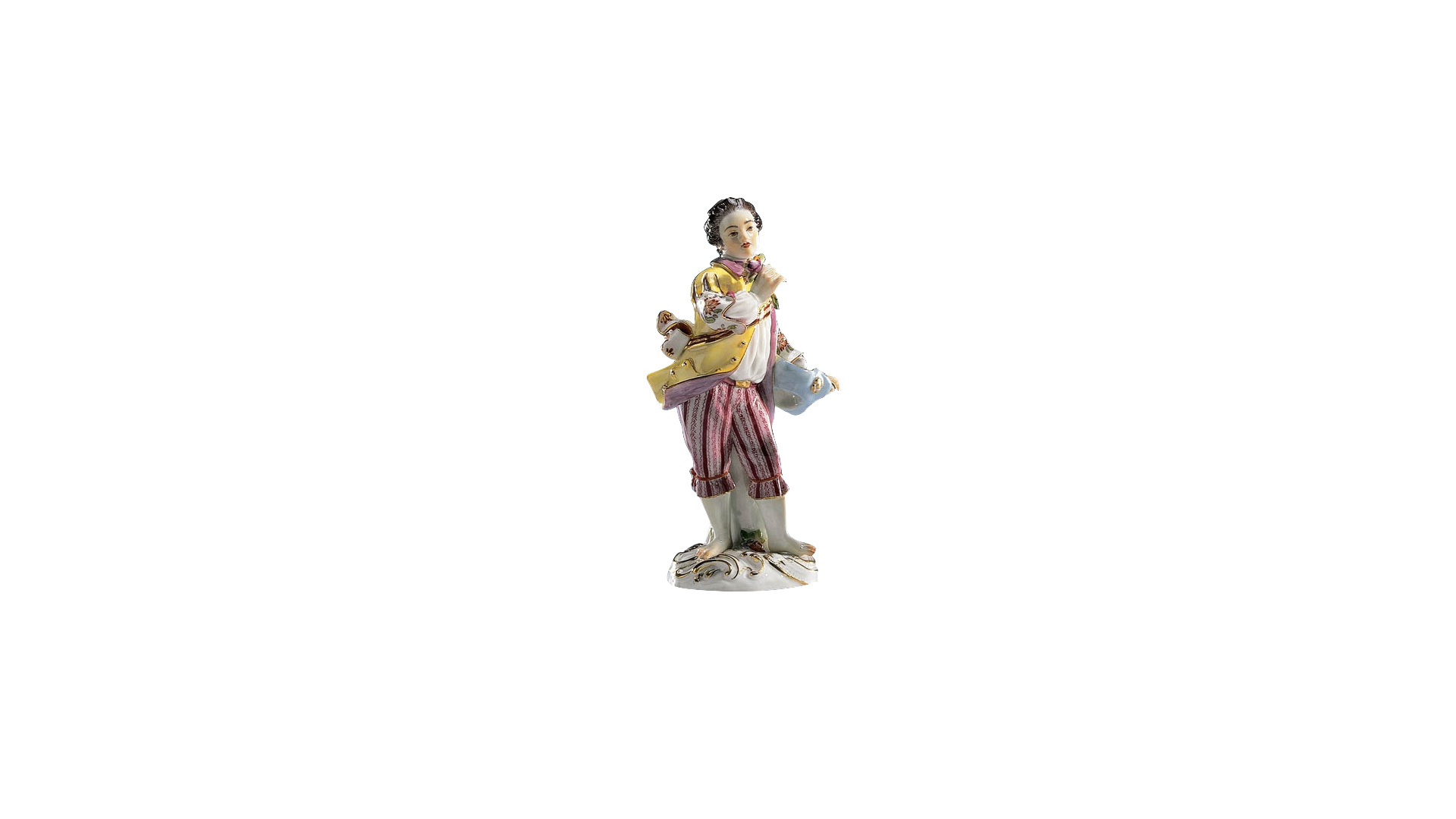 Фигурка Meissen 14,5 см Мальчик с цветком и шляпой, И-ИКэндлер,1740г, пара к 60337